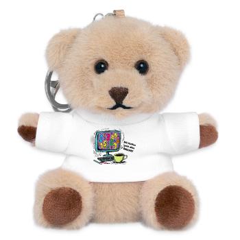 Mit Kaffee geht alles besser - Teddy Schlüsselanhänger - Weiß - Vorne