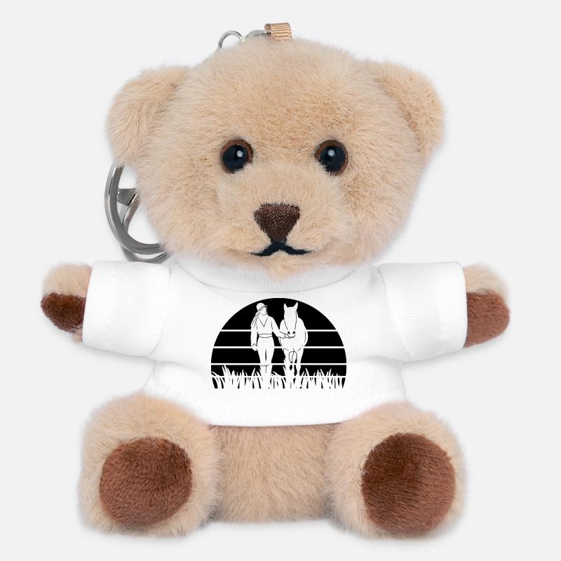 Reiterin - Teddy Schlüsselanhänger - Weiß