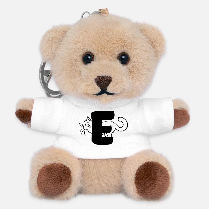 Lettre F du chat - Porte-clés ourson - blanc
