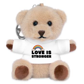 Love is stronger. LGBT - Teddy Keyring - white - Front