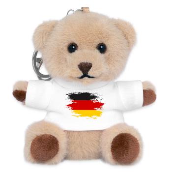 Drapeau de l’Allemagne utilisé Design - Porte-clés ourson - blanc - Devant