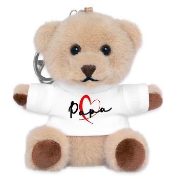 PAPA. VATERTAG. FROHER VATERTAG. ALLES GUTE ZUM GEBURTSTAG. - Teddy Schlüsselanhänger - Weiß - Vorne