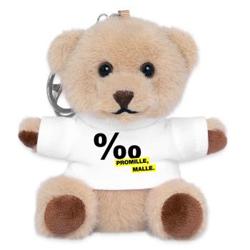Promille, Malle - Teddy Schlüsselanhänger - Weiß - Vorne