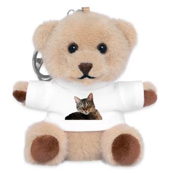 Cat Kitten - Teddy Keyring - white - Front