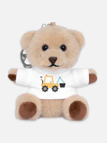 Yellow Digger - Teddy Keyring - white