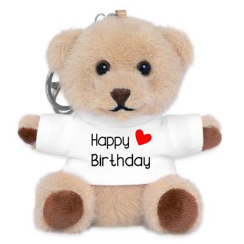 HAPPY BIRTHDAY. HAPPY BIRTHDAY. ANNIVERSARY. - Teddy Keyring - white - Front