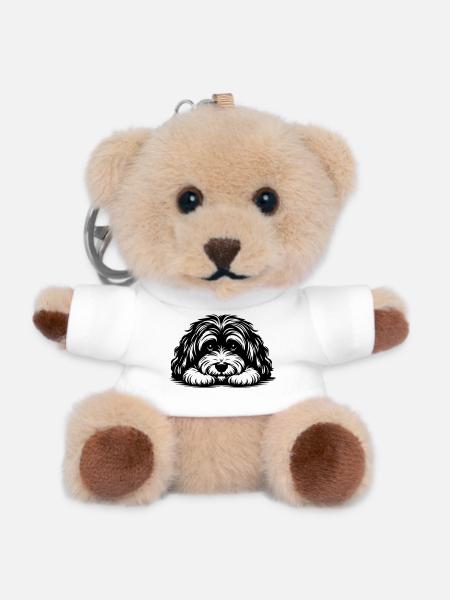 Havaneser Kopf mit Pfoten - Teddy Schlüsselanhänger - Weiß