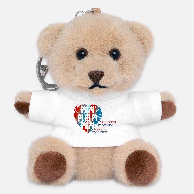 together - Teddy Keyring - white