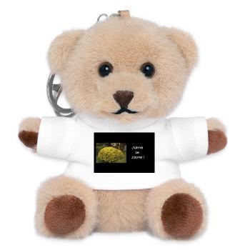 Streetwear j'aime le jaune - Porte-clés ourson - blanc - Devant