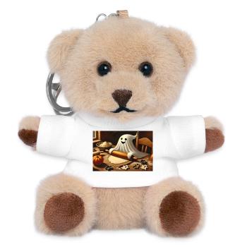 Ghost baking cookies: Sweet Halloween fun - Teddy Keyring - white - Front