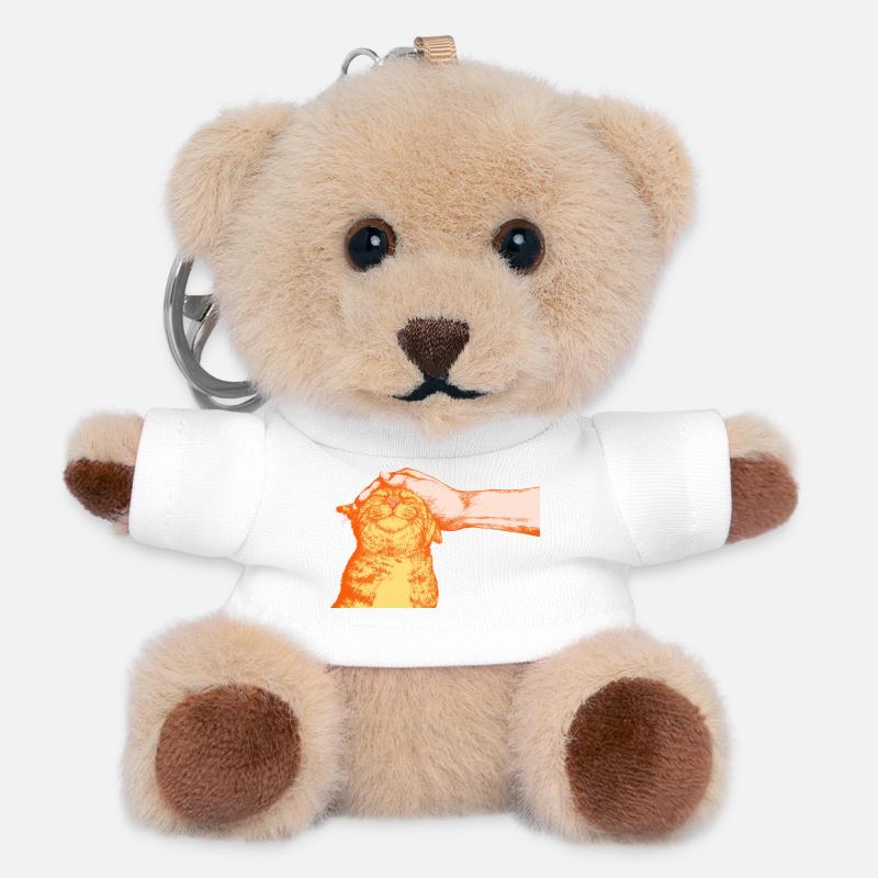 THE HAPPY CAT - Teddy Keyring - white