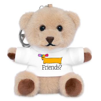 05 Hündchen Lange Farbe Freunde - Teddy Schlüsselanhänger - Weiß - Vorne