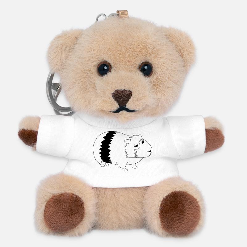 Guinea pig - graphic black and white - Teddy Keyring - white