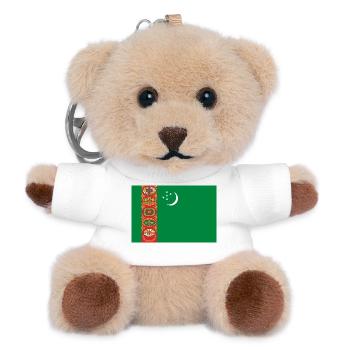 Turkmenistan – Orientalisches Wappen Flagge - Teddy Schlüsselanhänger - Weiß - Vorne