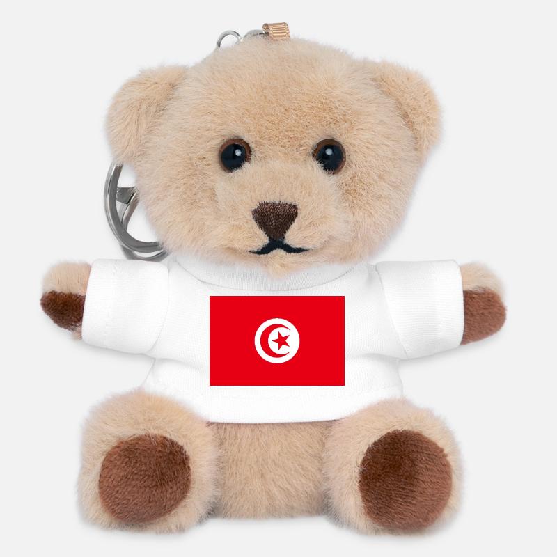 Tunisie - Porte-clés ourson - blanc
