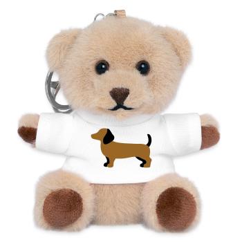 Dachshund Silhouette – Minimalist Dog Design - Teddy Keyring - white - Front