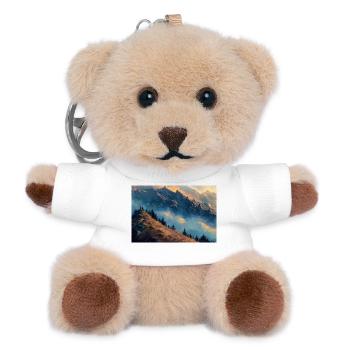 Berglandschaft Illustration Poster - Teddy Schlüsselanhänger - Weiß - Vorne