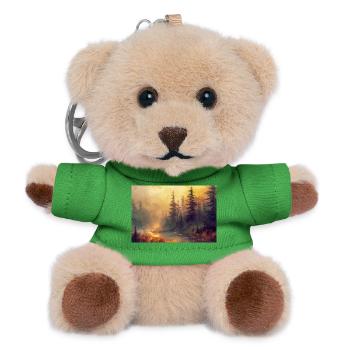 Waldlandschaft Illustration Poster - Teddy Schlüsselanhänger - Grün - Vorne