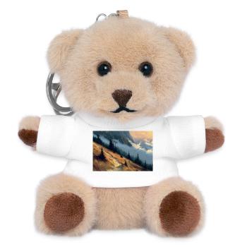 Berglandschaft Illustration Poster - Teddy Schlüsselanhänger - Weiß - Vorne