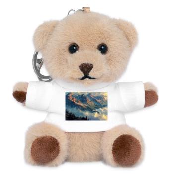 Berglandschaft Illustration Poster - Teddy Schlüsselanhänger - Weiß - Vorne