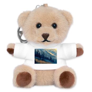 Berglandschaft Illustration Poster - Teddy Schlüsselanhänger - Weiß - Vorne