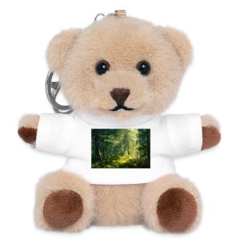 Waldlandschaft Illustration Poster - Teddy Schlüsselanhänger - Weiß - Vorne