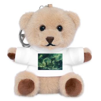 Ruinierte Landschaft Illustration Poster - Teddy Schlüsselanhänger - Weiß - Vorne