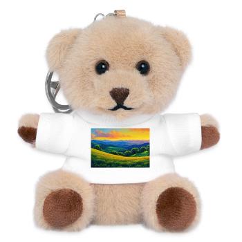 Natur Landschaft Illustration Poster - Teddy Schlüsselanhänger - Weiß - Vorne