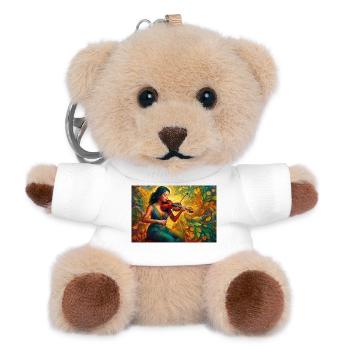 Violoniste artistique dans la nature - Porte-clés ourson - blanc - Devant