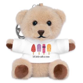 Lifes better with cream - Teddy Schlüsselanhänger - Weiß - Vorne