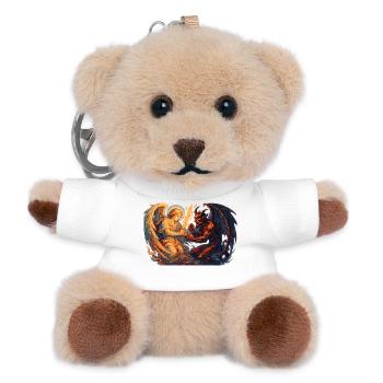 Himmlischer Erzengel gegen Höllenbestie - Teddy Schlüsselanhänger - Weiß - Vorne