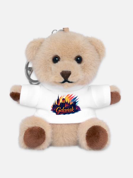 Danzig Gdańsk Stadt Polen Geschenk - Teddy Schlüsselanhänger - Weiß