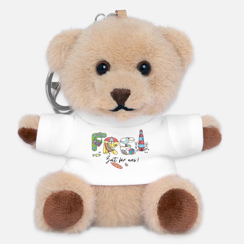 Freizeit Urlaub - Teddy Schlüsselanhänger - Weiß