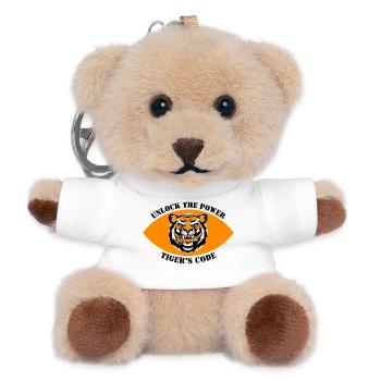 Dynamic Tiger Emblem Design - Teddy Keyring - white - Front