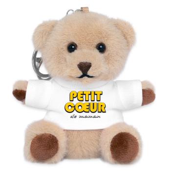 Mamas kleines Herz Illustration - Teddy Schlüsselanhänger - Weiß - Vorne