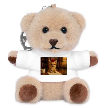 Smart and Chic Chihuahua with Rose - Teddy Keyring - white - Front