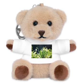 perce-neige printemps floraison design - Porte-clés ourson - blanc - Devant
