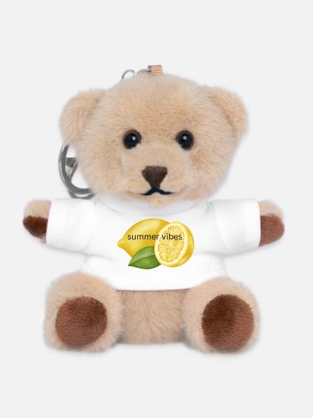 Sommerliche Zitronenfrische Design - Teddy Schlüsselanhänger - Weiß