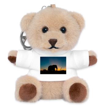 Silhouette Photo of Elephant during Golden Hour - Teddy Keyring - white - Front