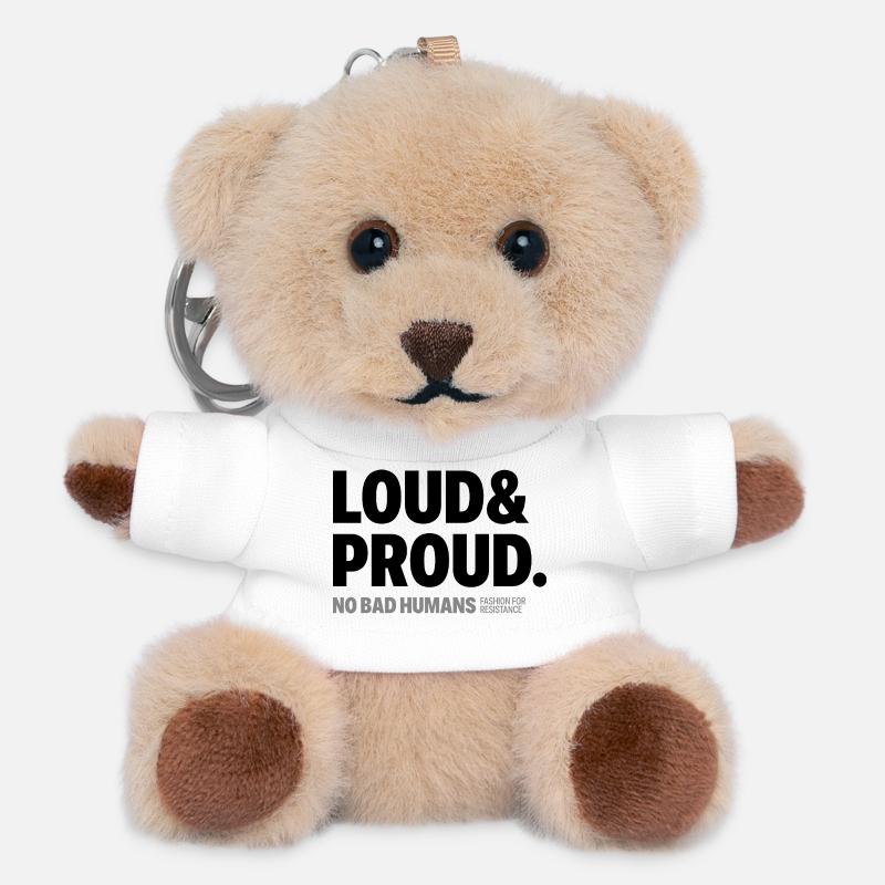 Loud&Proud - Teddy Keyring - white