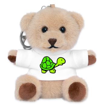 Turtle long neck smiling happy funny - Teddy Keyring - white - Front
