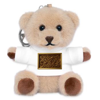 Gold Swirls of Cables - Teddy Keyring - white - Front