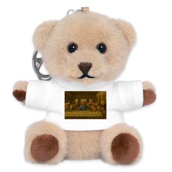 Hunde Letztes Abendmahl - Teddy Schlüsselanhänger - Weiß - Vorne