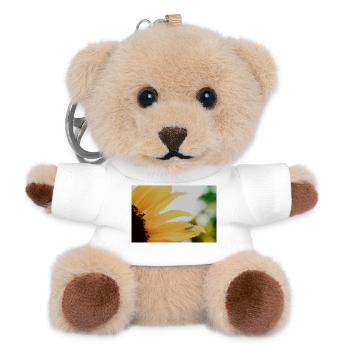 Sonnenblumen Wasserfarben - Teddy Schlüsselanhänger - Weiß - Vorne