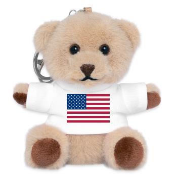 Dark Red American Flag - Teddy Keyring - white - Front