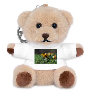 Nahaufnahme Von Blumen - Teddy Schlüsselanhänger - Weiß - Vorne