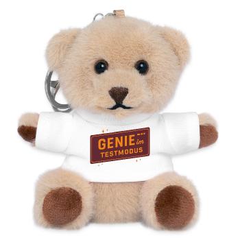 Genie im Testmodus – Lustiger Spruch für kreative  - Teddy Schlüsselanhänger - Weiß - Vorne