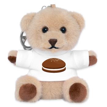 Cookie - braunes Plätzchen - Teddy Schlüsselanhänger - Weiß - Vorne