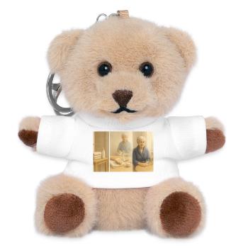 care - Teddy Keyring - white - Front