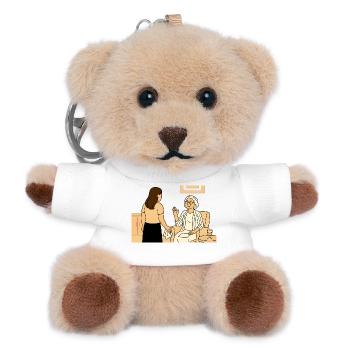 Nursing visit - Teddy Keyring - white - Front